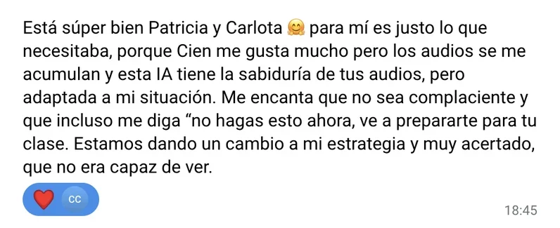 Mensaje de Ana: CIEN AI le dijo no hagas esto ahora, ve a prepararte para tu clase
