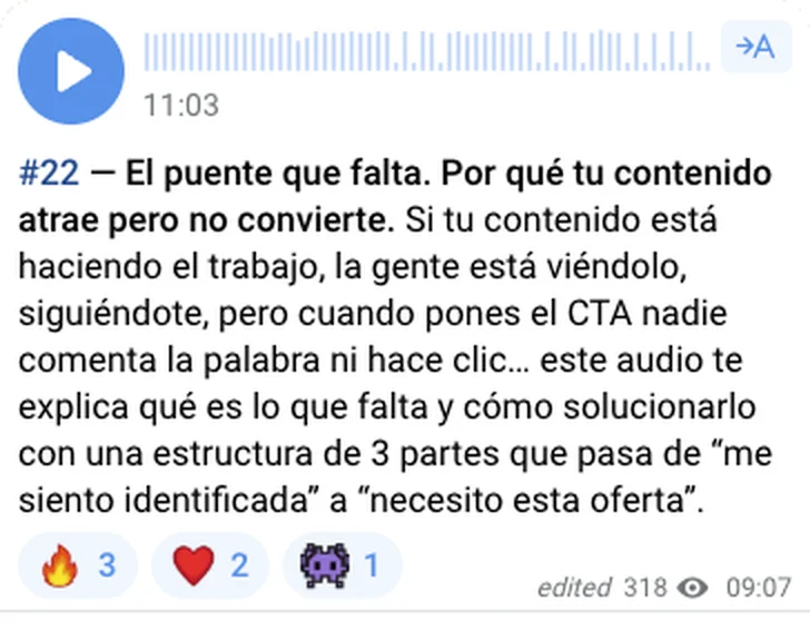 Training #22: El puente que falta. Por qué tu contenido atrae pero no convierte