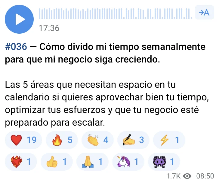 Training #036: Cómo divido mi tiempo semanalmente para que mi negocio siga creciendo