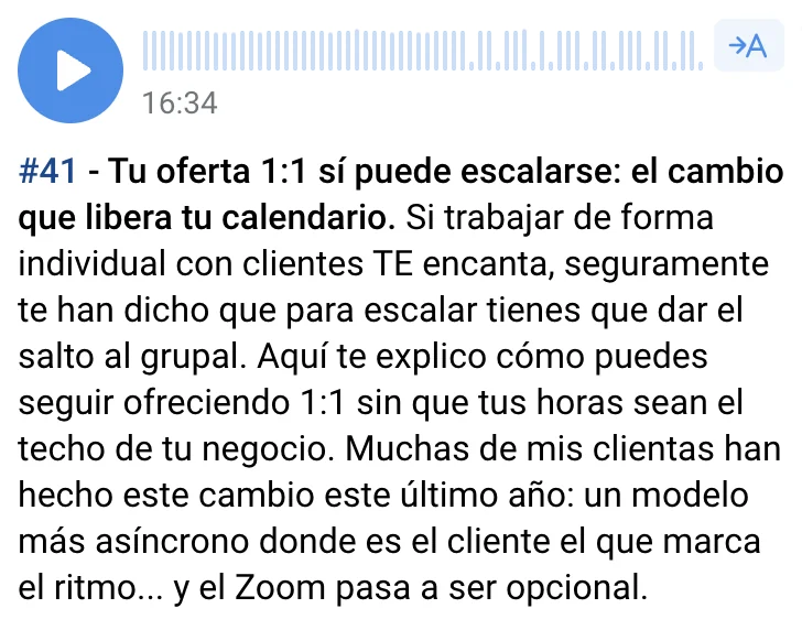 Training #41: Tu oferta 1:1 sí puede escalarse